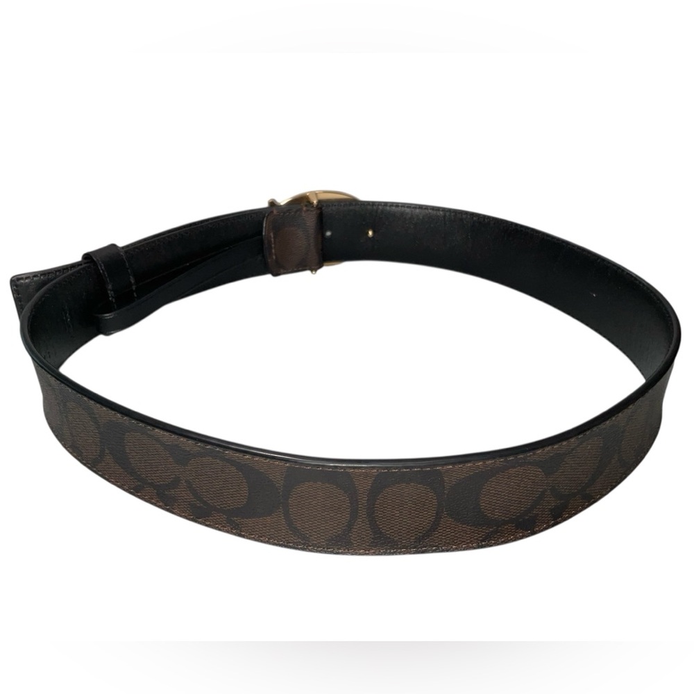 Coach Signature Buckle Belt SM Chestnut Brown - Picture 3 of 9